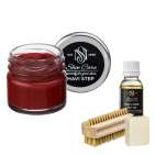 Набор для ухода за обувью из замши и нубука яркий красно-коричневый MAVI STEP Aurora Kit